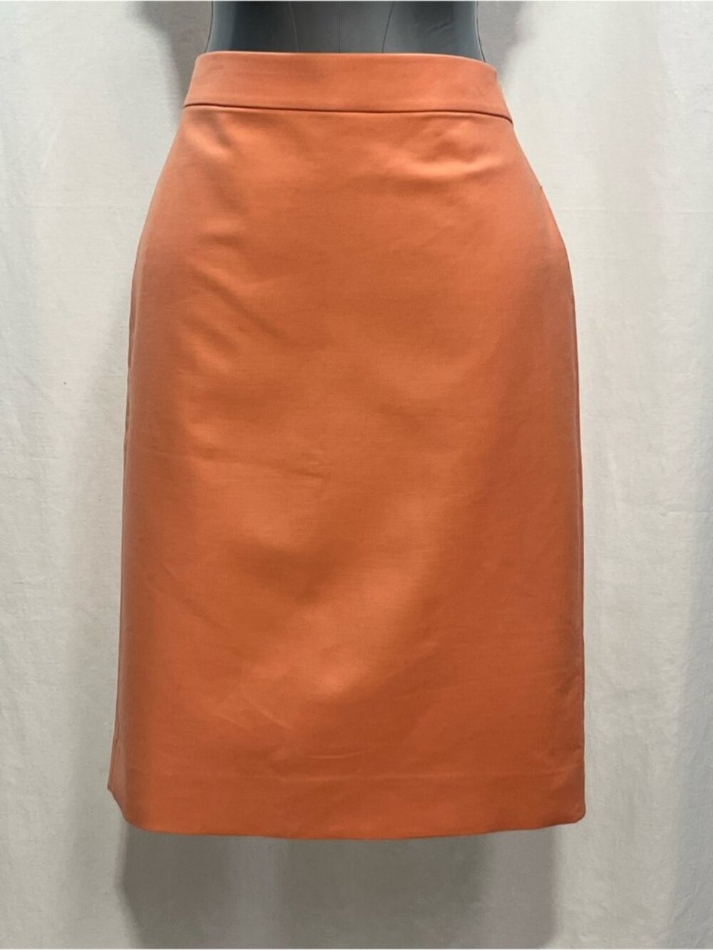 J Crew Chic Coral Orange High Waisted Knee Length Pencil Skirt travel work 1486 - Picture 3 of 7